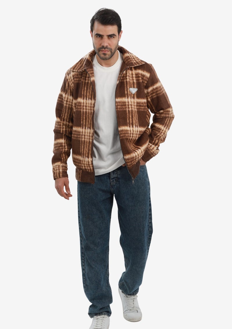 WHITE RABBIT Men’s Plaid Wool Blend Zip Jacket - Image 5
